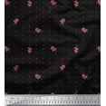 thumbnail image 1 of Soimoi Black Cotton Voile Fabric Berries & Dots Print Fabric by Yard 56 Inch Wide, 1 of 3
