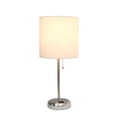 thumbnail image 3 of Mod Lighting and Decor Stick Lamp with USB Charging Port and Drum Shade - 19.5" - Silver and White, 3 of 3