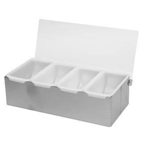 - Divided Cold Condiment Sauce Organizer Dispenser Serving Food Service Tray