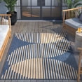 thumbnail image 4 of Well Woven Alder Blue Indoor/Outdoor Stripes Circles Geometric Area Rug (5'3" x 7'3"), 4 of 7