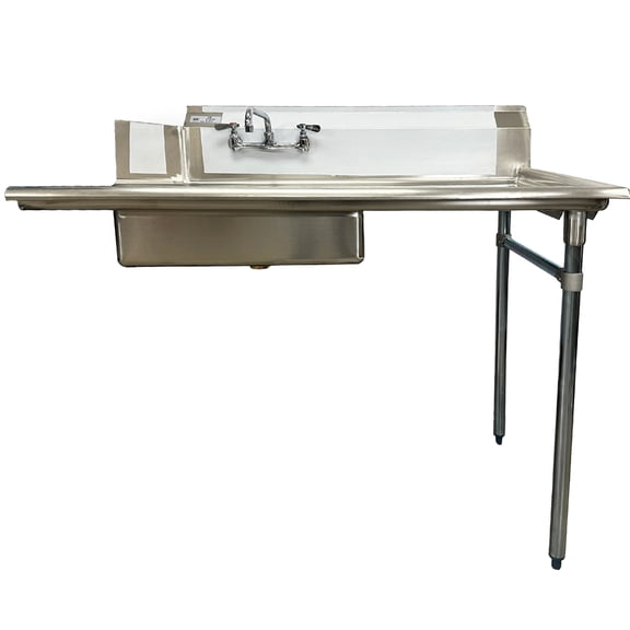 NSF 48''x30''x45'' Bar Sink, Free Standing Soiled Dish Table, Right Table Bar Sink with Faucet