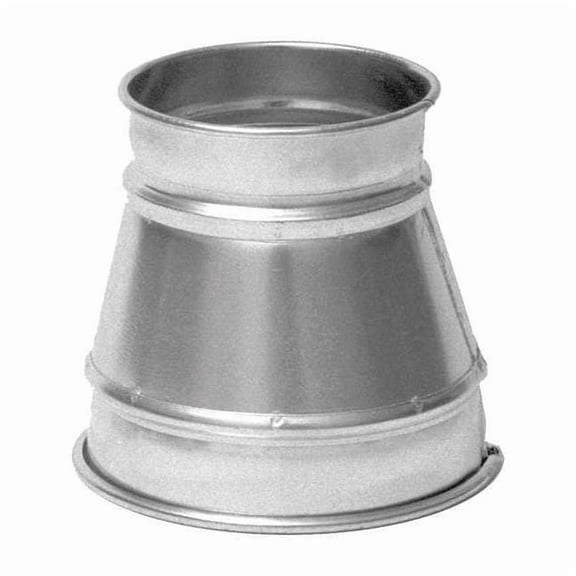 Round Duct Reducer, 8 in x 6 in Duct Dia, 304 Stainless Steel, 22 ga GA, 8 in W, 8" L, 8 in H
