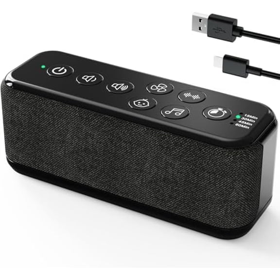 Portable White Noise Machine for Adults & Kids, 42 Soothing Sounds, Rechargeable Travel Sound Machine with Rain & Ocean Sounds, Auto-Off Timer & 8-Level Volume Control – Ideal for Sleep & Focus