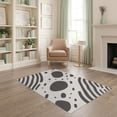 thumbnail image 2 of ODIKA 4'x6' Ivory Gray Contemporary Abstract Geometric Washable Area Rug Modern Minimalist Scattered Oval Dots Diagonal for Dorm Room, Small Living Stain Resistant Low Profile, Easy Care, 2 of 7