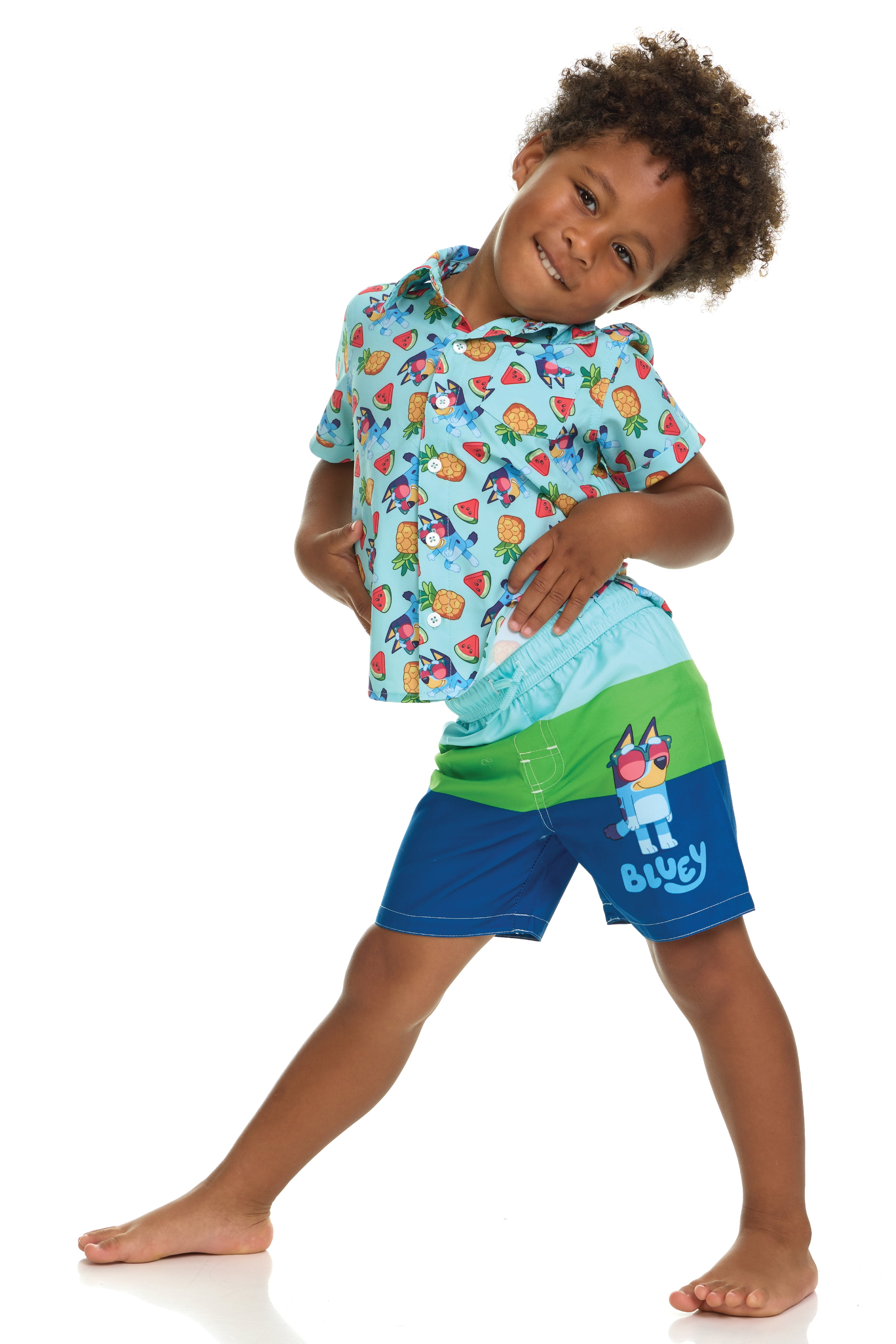 Character Toddler Boy Resort Shirt and Swim Trunk Set, 2-Piece, Sizes 12M - 5T
