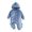 Blue, variant on Soft Baby Bodysuit Solid Color Long Sleeve Hooded Romper Comfortable Warm Boys Girls Everyday Wear Outfit Blue Size 0-3 Months