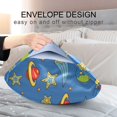 thumbnail image 4 of Yayeee Pillowcase King Size Set of 2 Satin Wrinkle Resistant Envelope Pillow Case, Blue Cartoon Galaxy, 4 of 8