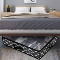 PATLOLAV Under Bed Shoe Storage Organizer Set of 2, Foldable Fabric Shoes Container Box with Clear Cover See Through Window Storage Bag with 2 Handles Total Fits 14 Pairs of Shoes, Gray