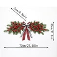 thumbnail image 2 of 27 Inch Artificial Christmas Swag,Winter Pine Needles Decoration Swag with Ribbon Bow and Red Berry,Front Door Decor Christmas Wreath, 2 of 6