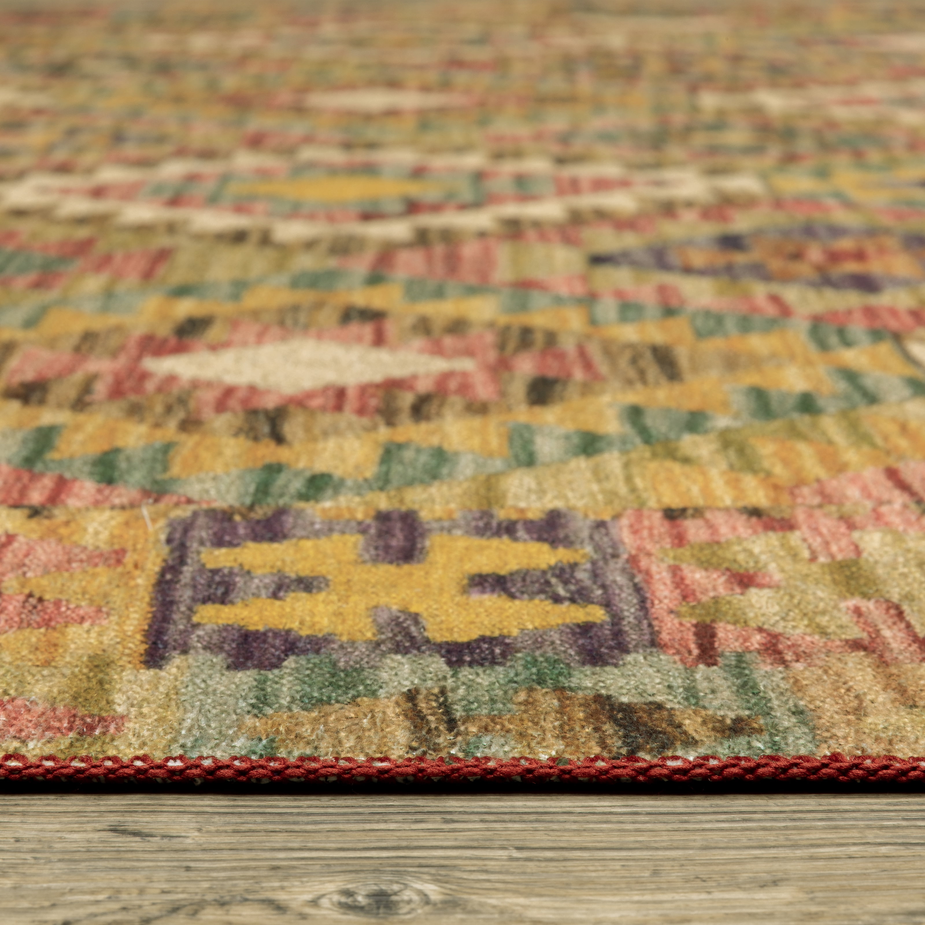 Avalon Home Marlowe Washable Geometric Tribal Gold/ Multi Indoor Area Rug