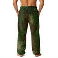 thumbnail image 3 of Fabrcox Camouflage Men's Flannel Pajama Pants Loose Fit Pajama Bottoms with Pockets Elastic Waist Winter Warm Casual Mid Waisted Home Pajama Bottoms Dark Green XL, 3 of 4