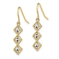 thumbnail image 6 of 14k Yellow Gold with Rhodium Fancy Diamond Cut Dangle Wire Earrings, 6 of 7
