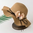 thumbnail image 2 of KALE Sun Hat Floral Foldable Beach Bohemian Solid Color Khaki, 2 of 2