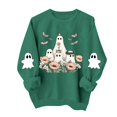 thumbnail image 4 of Meichang Womens Halloween Sweatshirt Ghost Graphic Crewneck Pullover Fall Casual Long Sleeve Holiday Sweatshirts, 4 of 5