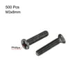 thumbnail image 2 of Uxcell M3 x 8mm Phillips Screw Fastener Black Zinc Plated 500 Pack, 2 of 5