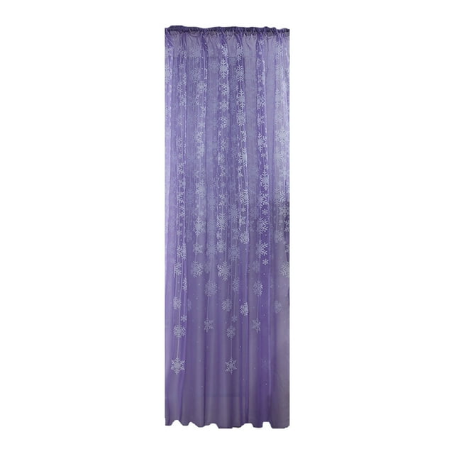 TIELUTT 1PCS Rideau Flocon de Neige de Noël Rideaux Anime pour Chambre Fenêtre Doublure de Rideau de Douche en Polyester Doublure de Rideau de Douche Transparent Robuste Doublure de Rideau de Douche Court Rideaux pour Chambre Petit