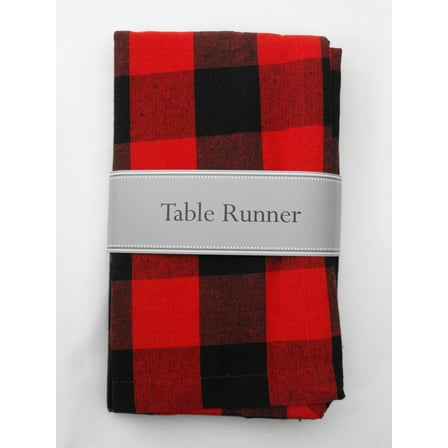 BLACK AND RED BUFFALO - TABLE RUNNER 14" X 108"