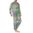 thumbnail image 2 of Lsque Summer Pattern Long Sleeve Pajama Set for Men - Soft 2-Piece Sleepwear and Loungewear Set with Pockets, Comfy Nightwear-Medium, 2 of 7