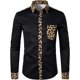thumbnail image 1 of Camisetas para hombre, estampado de leopardo, moda 2024, nueva camisa de solapa de manga larga, blanca y negra, de alta calidad, material suave y cómodo, 1 of 6