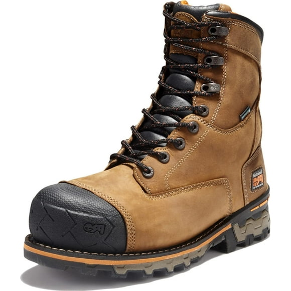 Timberland PRO Men's 8 Inch Boondock Composite Toe Waterproof Industrial Work Boot,Brown Oiled Distressed Leather,10 M US