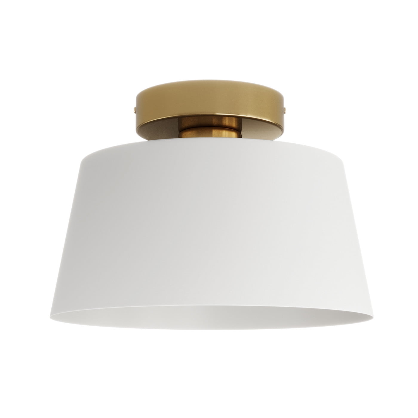 Aiwen Semi Flush Mount Ceiling Light Fixture Drum Light With White Metal Shade Modern Lighting For Bedroom Hallway Living Room