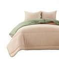 thumbnail image 3 of Lush Decor Oslo Soft Reversible Quilted Comforter Set, 3 Piece Set, Full/ Queen, Coral & Sage - Soft Bedding Set -Green & Pink Comforter - Dorm Decor - Queen Quilt - Minimalist & Modern Bedroom Décor, 3 of 11