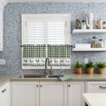 thumbnail image 3 of Kitchen Curtain 2 Panels Tiers Curtains 36 Inch Length, Farmhouse Rooster Checkered Curtains Rod Pocket Curtains Window Drapes Treatment Window Cafe Curtains Watercolor Green and White Plaid 27.5x36x2, 3 of 5