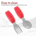 thumbnail image 3 of MasteelfCA 1 Set 2Pcs Baby Training Tableware Stainless Steel Spoon Fork Kit Short Handle Toddler Utensil, 3 of 7