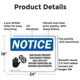 thumbnail image 2 of (2 Pack) Saw Blade Present Disconnect OSHA Notice Sign 24 Inch X 18 Inch Indoor / Outdoor Rust-Free Aluminum Metal Signs for Workplace, Workshop, and Construction Site, Made in the USA, 2 of 8