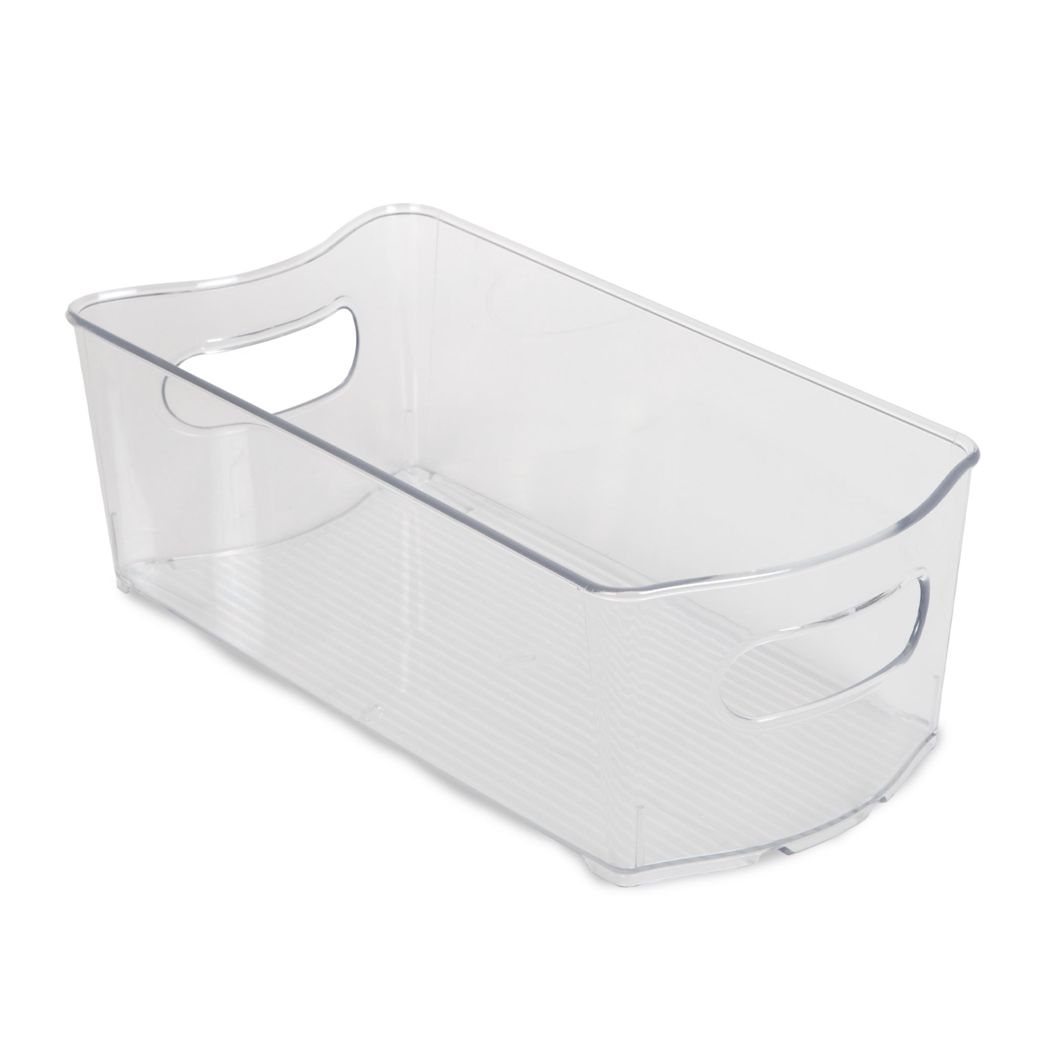 Smart Design Stackable Clear Refrigerator Storage Bin with Handle - 8 Pack - 6 x 12 inch