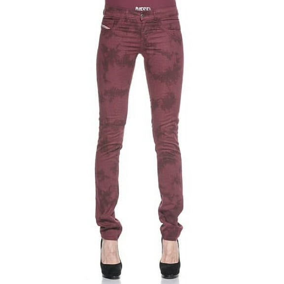 Diesel Legging Super Slim Livier Jegging Burgundy Bordeaux Pant Burgundy 26