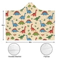 thumbnail image 3 of Wearable Blanket,LightBeige Cartoon Dinosaurs Plants Pattern Hooded Wearable Flannel Blanket for Adults & Teens,Winter Poncho Shawl Wrap Cape Cozy Anti-Pill,60"x80", 3 of 5