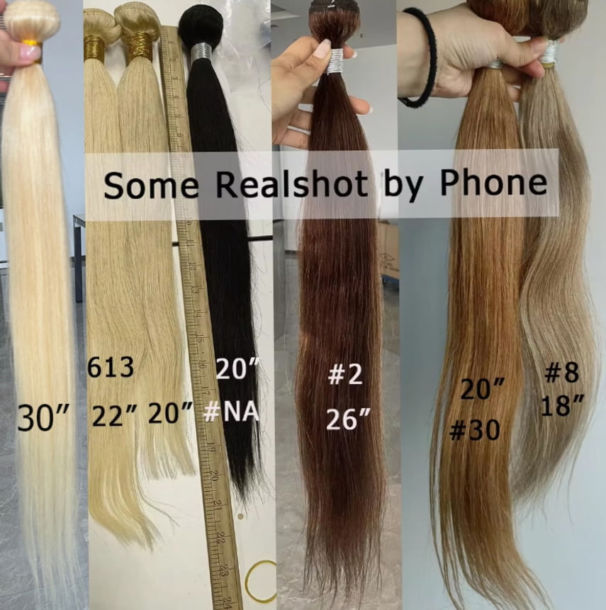 Typpkmm, Versatile Color 8 27 4 Pure Color Remy 100 Human Hair Bundles Extension 95±5gram Ash Blonde Silky Straight Style Bobbi 1 Piece, Brown