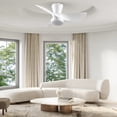 thumbnail image 2 of 30 Inch Low Profile Ceiling Fan with LED Light, Quiet DC Motor, Remote Control, White, 2 of 9