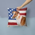 thumbnail image 2 of Carolines Treasures BB9647PW1414 Smooth Fox Terrier Patriotic Fabric Decorative Pillow  14Hx14W multicolor, 2 of 4
