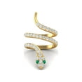 thumbnail image 2 of Mooneye 925 Sterling Silver Gold Vermeil Women Wedding Wrap Green Onyx Cobra Snake Rings, 2 of 4
