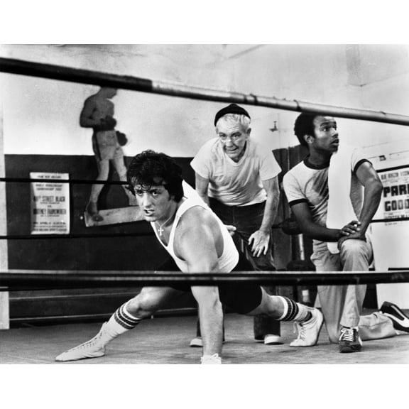 Sylvester Stallone Working out in a Classic Movie Scene Photo Print (8 x 10)