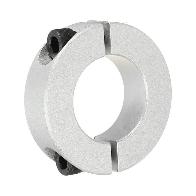 Unique Bargains Shaft Collar 1.77 Inch Bore Double Split Aluminum Clamping Collar Shaft Collars with Set Screw Silver Tone