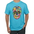 thumbnail image 1 of Wild Bobby Dean Russo Colorful Sugar Skull Streetwear Men Graphic Tee, Light Turquoise, 4X-Large, 1 of 5