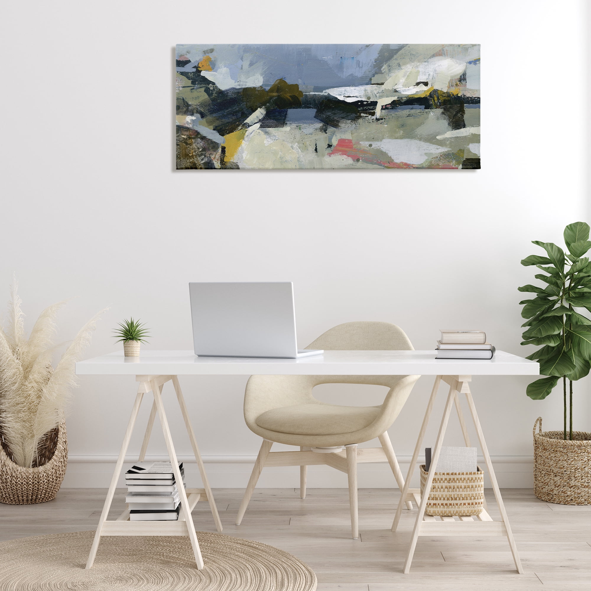 Stupell Industries Chaotic Paint Expressions Abstract Painting Wrapped Canvas Art Print Wall Art, 48 x 20