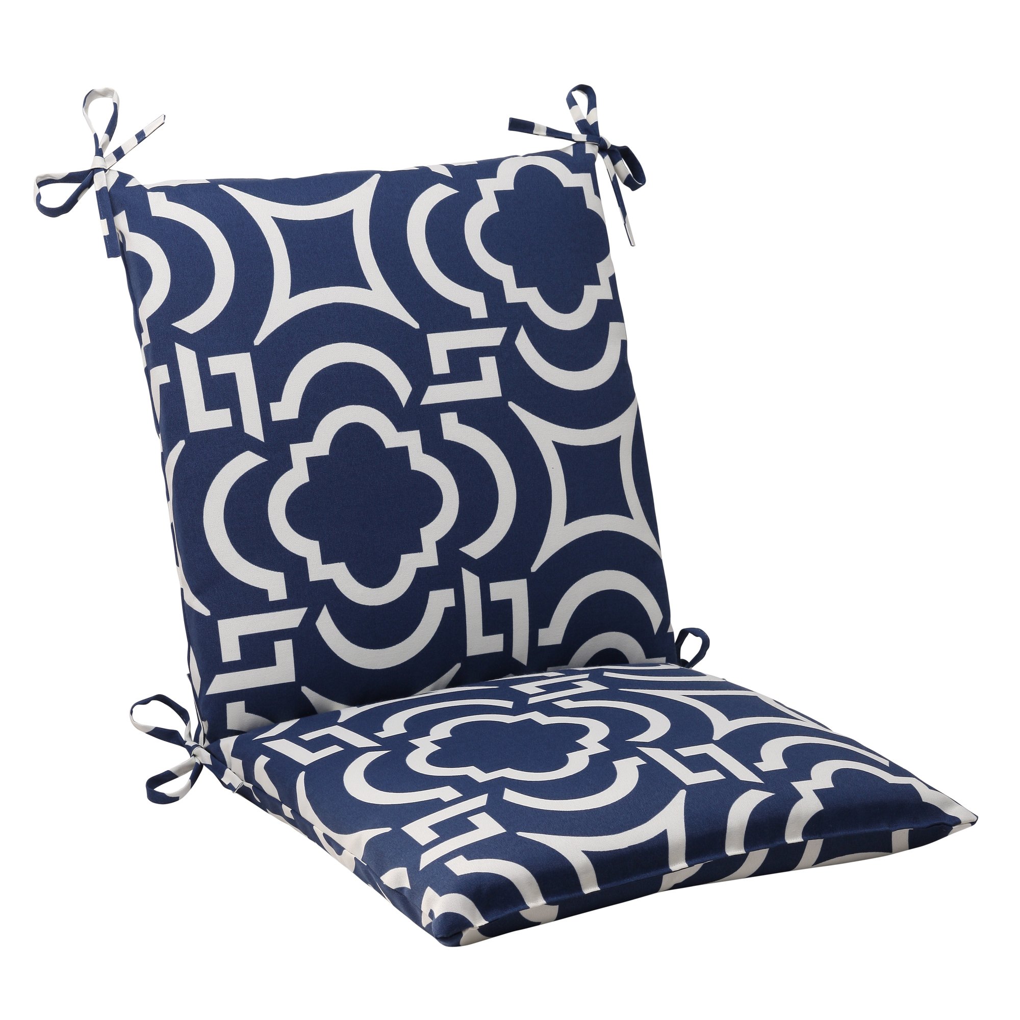 Pillow Perfect Outdoor/ Indoor Carmody Navy Squared Corners Chair
