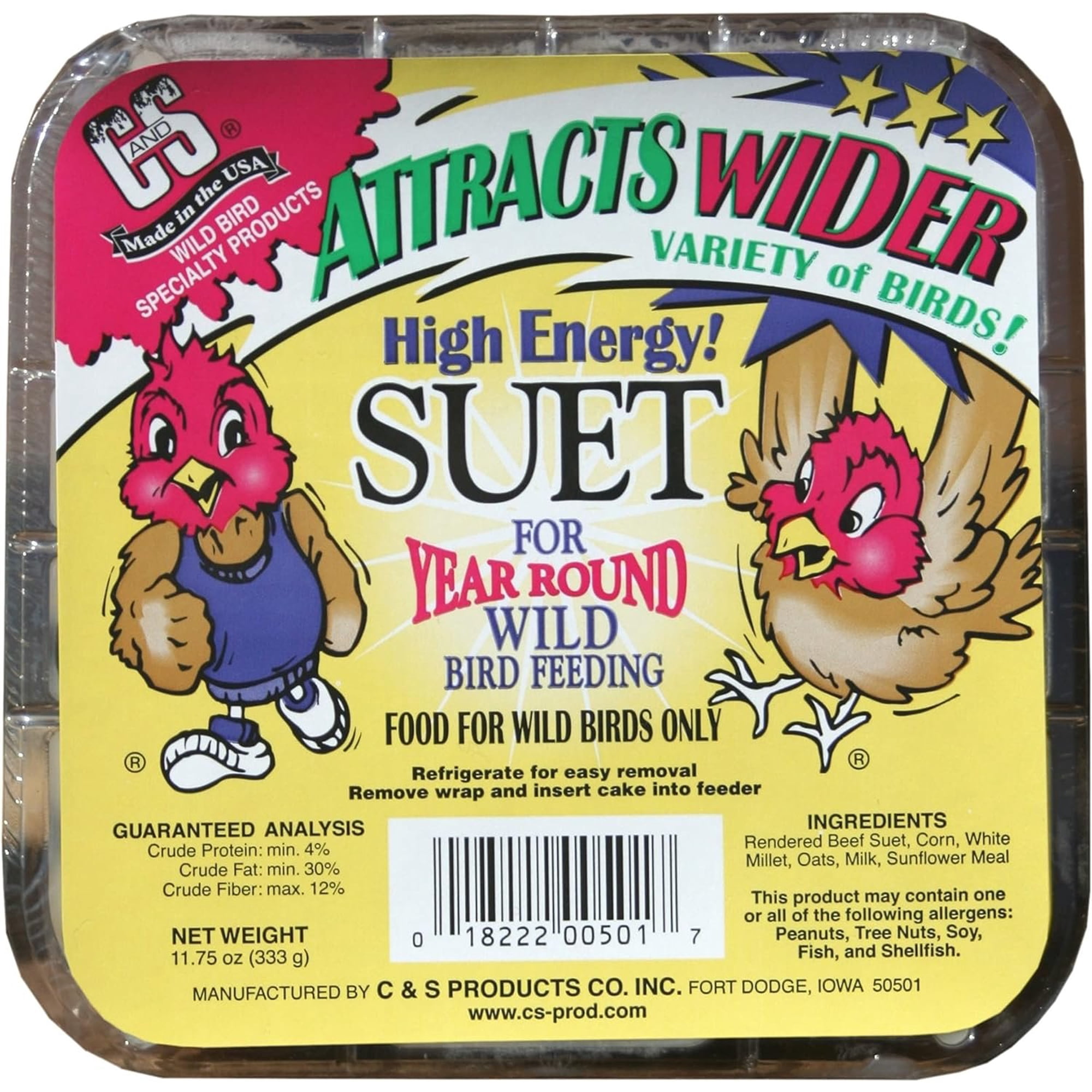 C & S Products 12-pack C&S High Energy Suet Treat 11.75 Ounces, 12 Pack — Residential Use, Standard Application