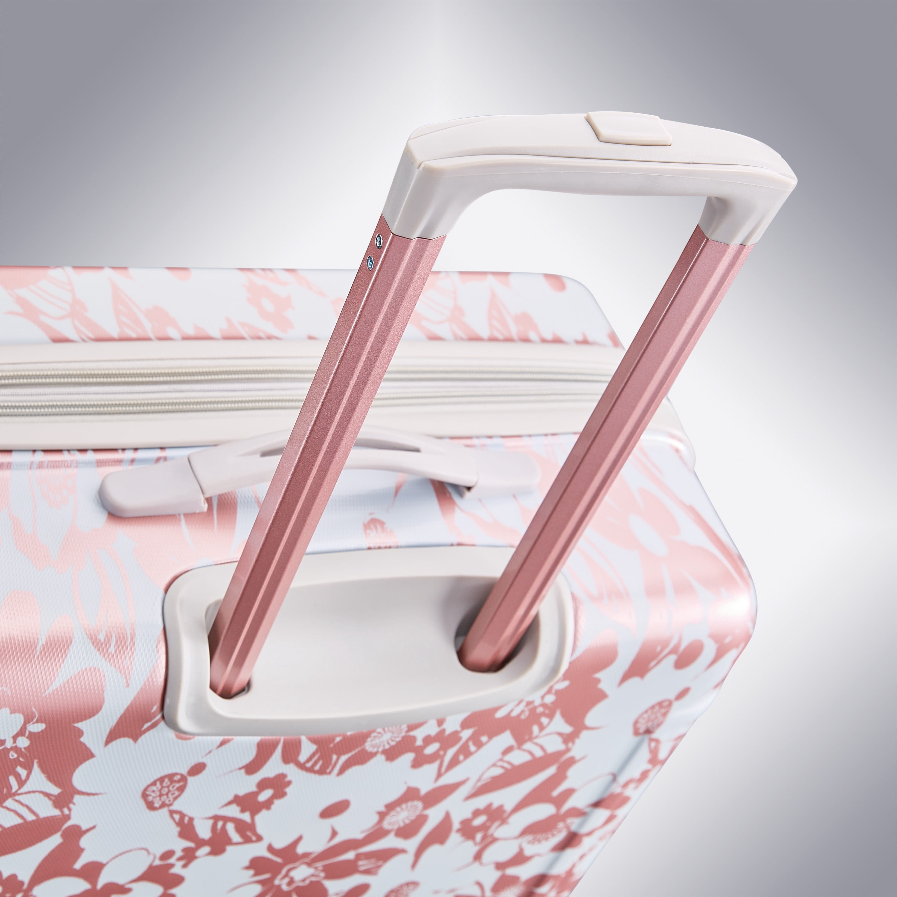 American Tourister Arabella Hardside Carry on Spinner Wheels Luggage Suitcase - Floral Rose Gold