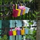 thumbnail image 5 of Macetas decorativas para balcón y jardín, macetas colgantes de hierro y metal, forma cónica de aspecto único con patrón sólido, soportes para plantas de hierro y metal duraderos con drenaje, para, 5 of 5