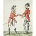 thumbnail image 2 of Carle Vernet 12x14 Black Ornate Wood Framed Double Matted Museum Art Print Titled: Meeting of English&nbsp;Officers (1814), 2 of 5