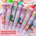 thumbnail image 5 of Matoen 10 Color Christmas Retractable Ballpoint Pen, 0.7 mm Multicolor Pen, Push Type Multifunction Marker for Home Office , Students Youngster Gift, 5 of 8