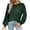 Green, variant on ZQGJB Waffled Knitted Sweater Tops for Women Casual Solid Color Puff Long Sleeve Crewneck Pullover Sweatshirts Loose Lightweight Comfy Baggy Blouse with Pockets Brown M