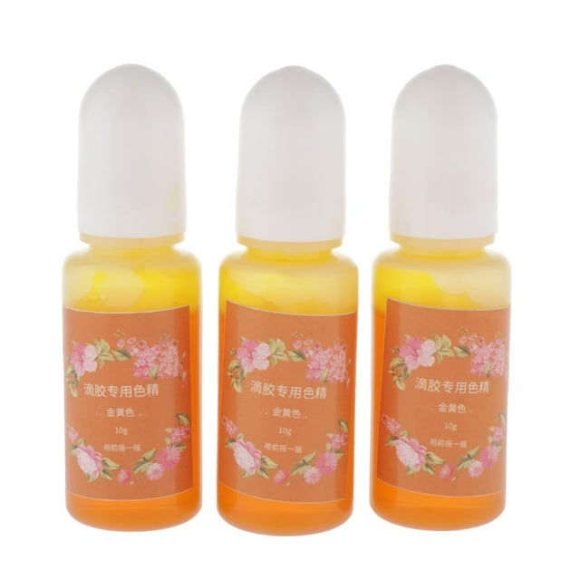 KLKCMS 3 Pieces Epoxy Resin Paint, Transparent Liquid Resin Paint Epoxy Resin Dye yellow