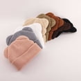 thumbnail image 5 of Toddler Kids Beanie Winter Knitted Hat Solid Cute Pom-Pom Cuffed Caps for 3-8 Years Kids Beanie Hat, 5 of 7