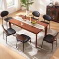 thumbnail image 2 of Sailvan Black Dining Chairs Set of 6, Mid Century Leather Dining Chairs For Kitchen, Modern Living Room Chairs With Adjustable Feetpads, Easy Assembly, 300LBS, 2 of 9